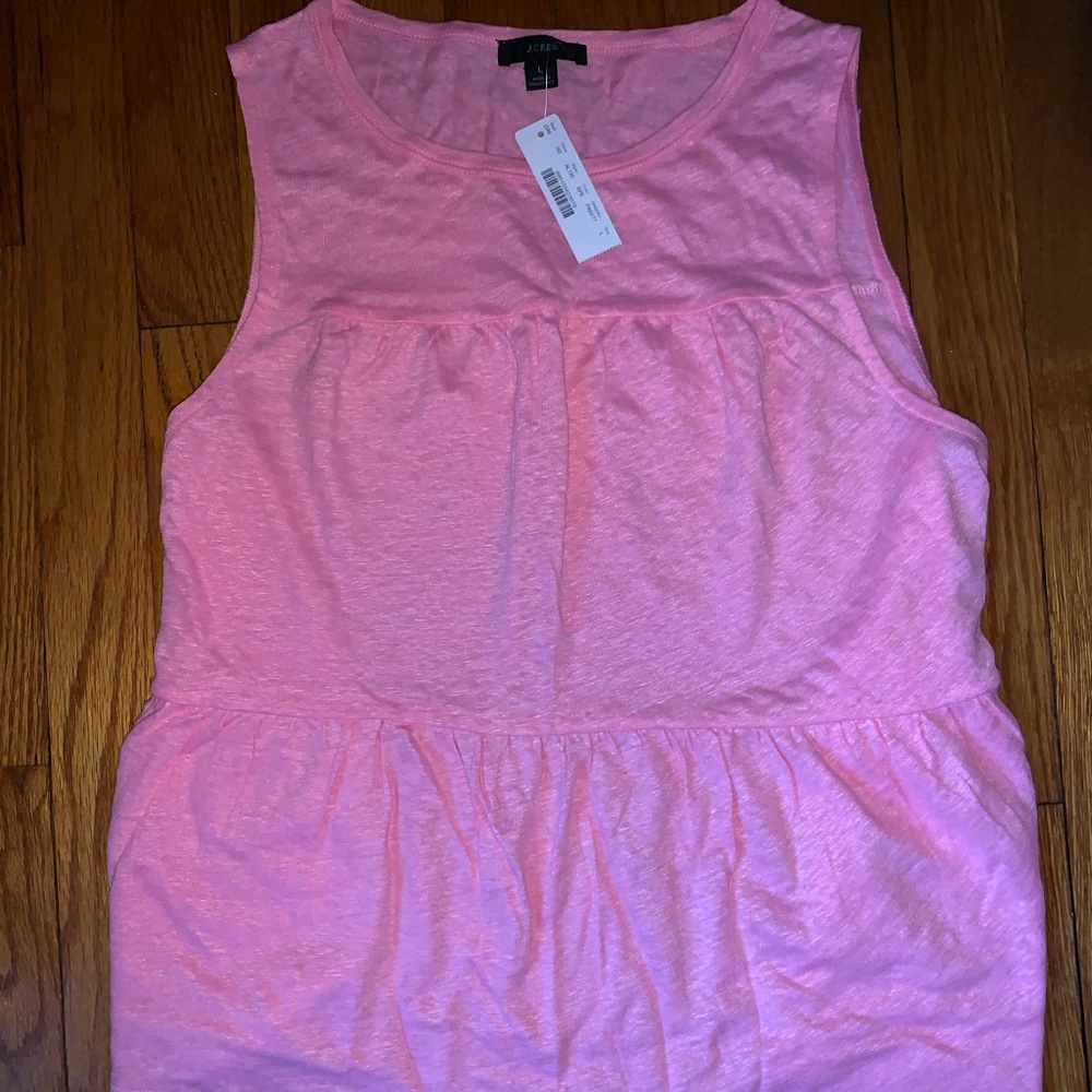 NWT J.Crew linen tiered tank